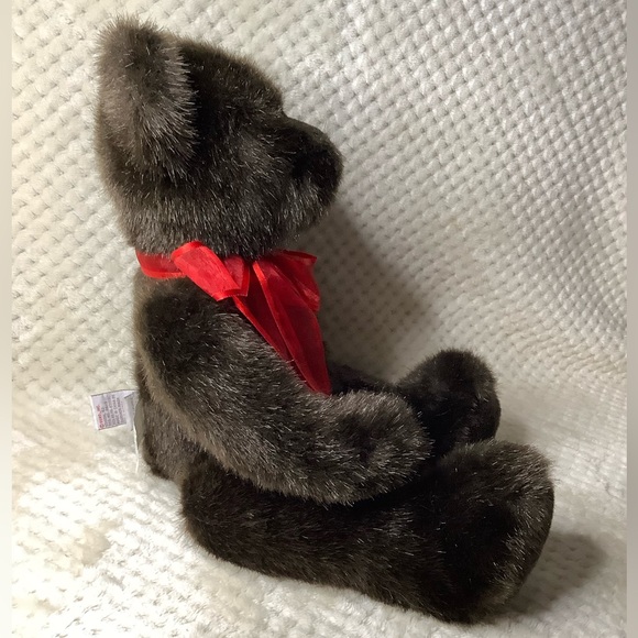 GUND Dark Brown Plush Bear 43213 Stuffed Animal w Red Bow - Picture 4 of 16